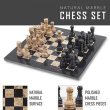 Load image into Gallery viewer, marble-38cm-chess-set-with-storage-box-black-coral
