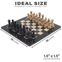 Load image into Gallery viewer, marble-38cm-chess-set-with-storage-box-black-coral
