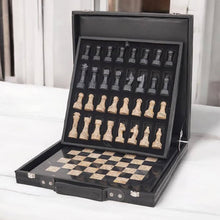 Load image into Gallery viewer, marble-38cm-chess-set-with-storage-box-black-coral
