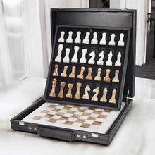 Load image into Gallery viewer, marble-38cm-chess-set-with-storage-box-white-green
