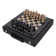 Load image into Gallery viewer, marble-elite-38cm-black-and-coral chess-set
