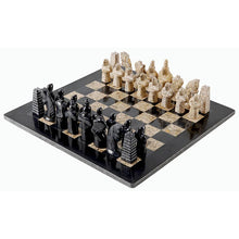 Load image into Gallery viewer, marble-elite-38cm-black-and-coral chess-set
