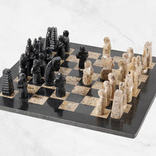 Load image into Gallery viewer, marble-elite-38cm-black-and-coral chess-set
