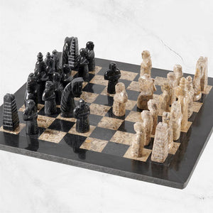 marble-elite-38cm-black-and-coral chess-set