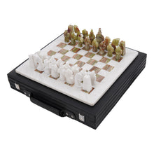 Load image into Gallery viewer, marble-elite-38cm-white-green-chess-set-2
