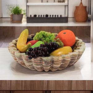 Marble Flower Fruit Bowl