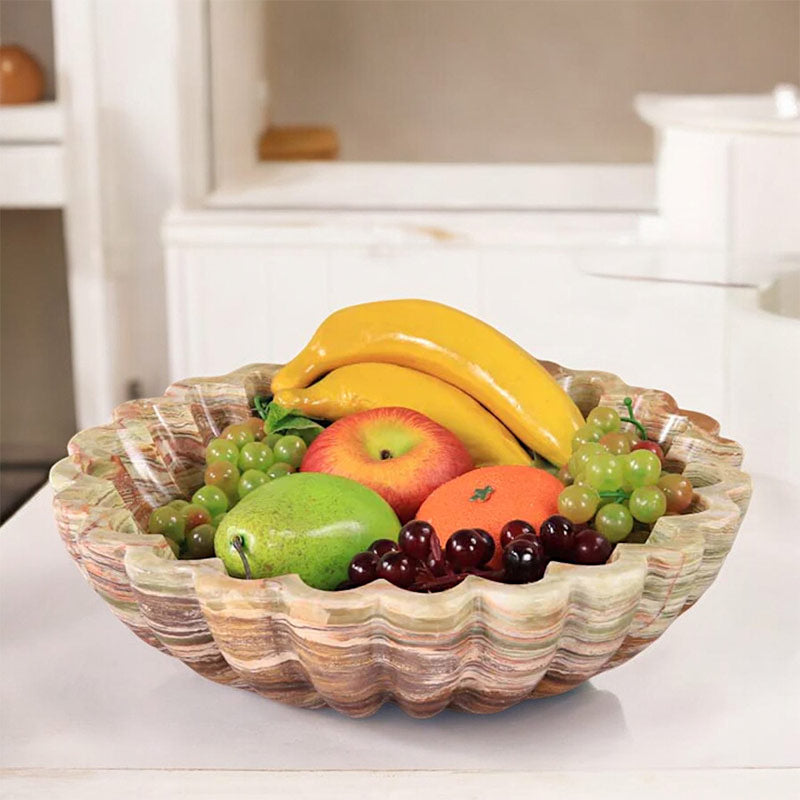 Marble Flower Fruit Bowl