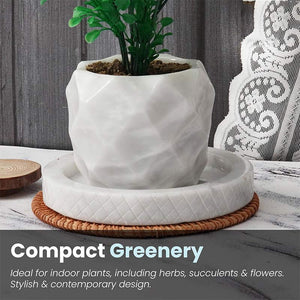 planter, indoor planter, marble planter