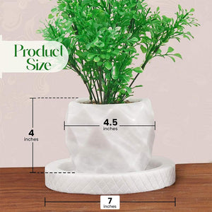 planter, indoor planter, marble planter