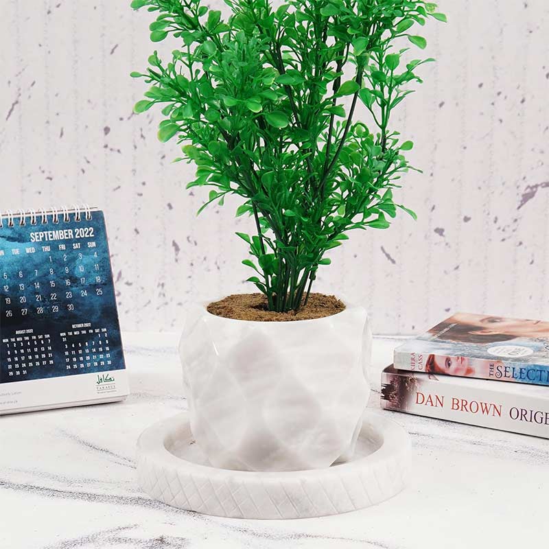 planter, indoor planter, marble planter