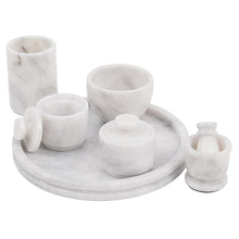 Load image into Gallery viewer, marble-splendor-round-vanity-tray-with-accessories
