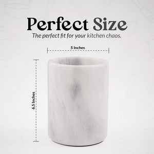 utensil holder, marble utensil holder