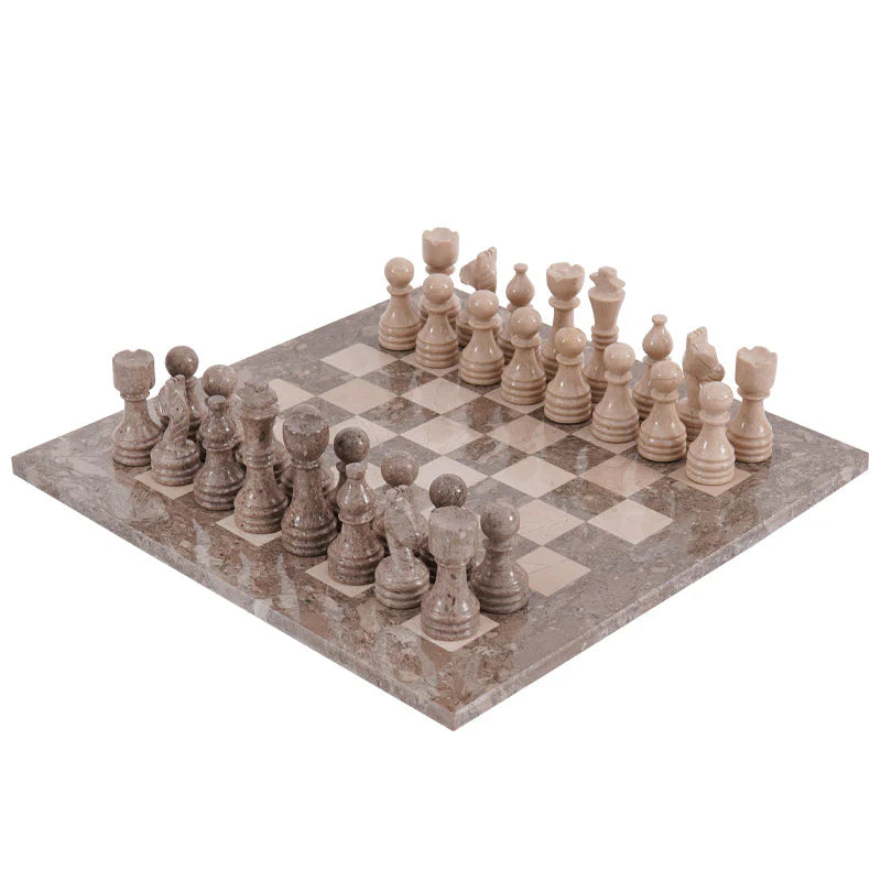 Marble 38cm Chess Set - Oceanic and Verona