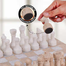 Load image into Gallery viewer, 30cm Chess Set - Travertine and White
