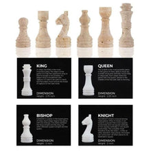 Load image into Gallery viewer, 30cm Chess Set - Travertine and White
