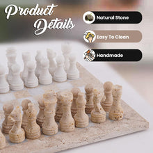 Load image into Gallery viewer, 30cm Chess Set - Travertine and White
