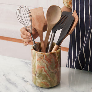 utensil holder-marble utensil holder