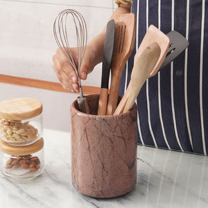 utensil holder-marble utensil holder